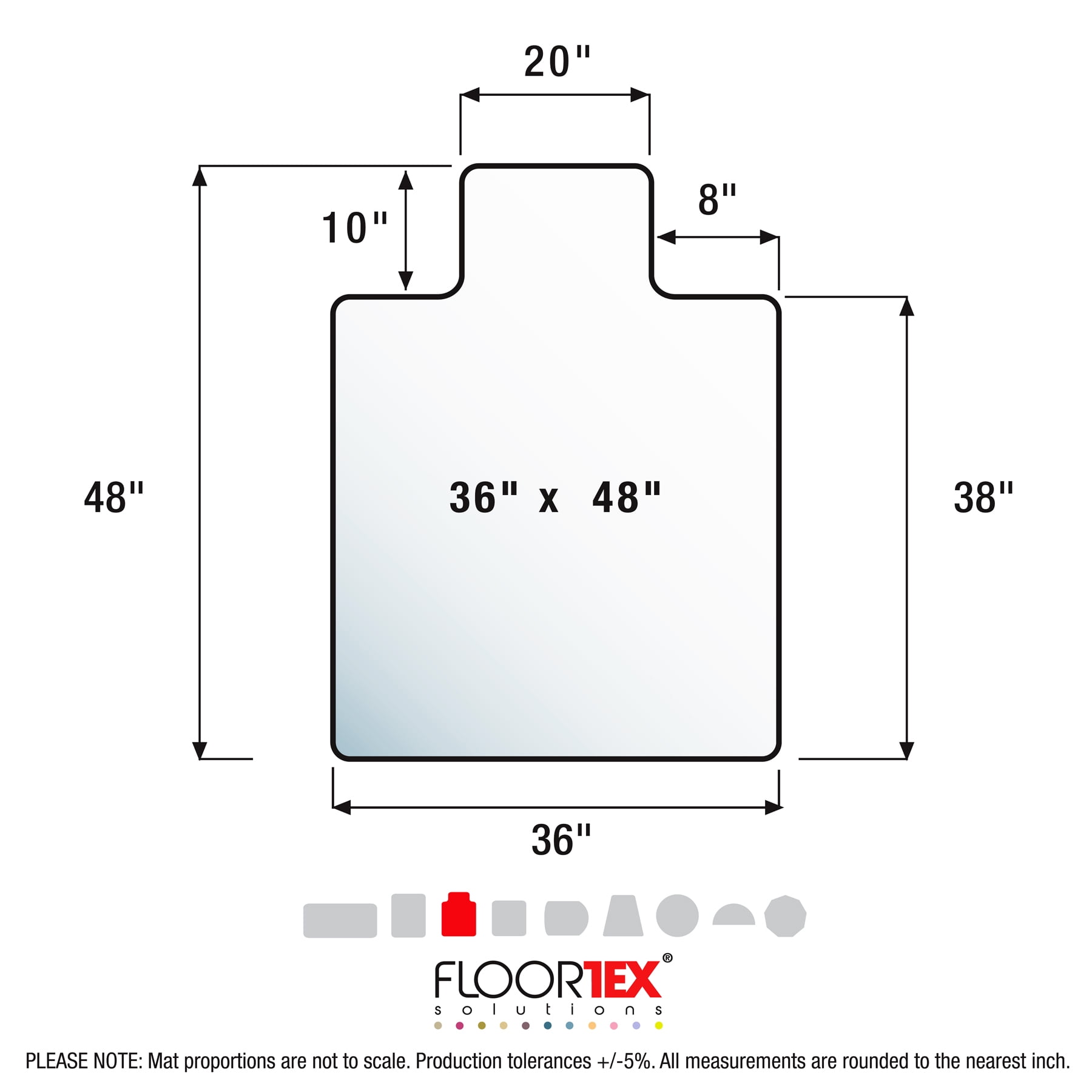 Advantagemat® Vinyl Lipped Chair Mat for Carpets up to 3/8" - 36" x 48"
