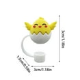 thumbnail image 3 of Easter Straw Toppers Cute Straw Covers Cartoon Design Easter Eggs Chick Bunny Reusable Straws Topper Accessories Cup Decoration (B), 3 of 6