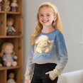 thumbnail image 5 of Xixirimido Cute Lamp Stars Blue Girls Casual T-Shirts Long Sleeve Pullover Crop Tops 3D Graphic Crew Neck Cropped Sweatshirts for Spring Fall for 11-12 Years, 5 of 7