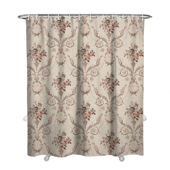 Floral Shower Curtain Watercolor Botanical Bathroom Decor Rustic Flower Design Fabric Bath Curtain for Tub Country Style Home Accessories with Hooks，72x84in(180*210cm)