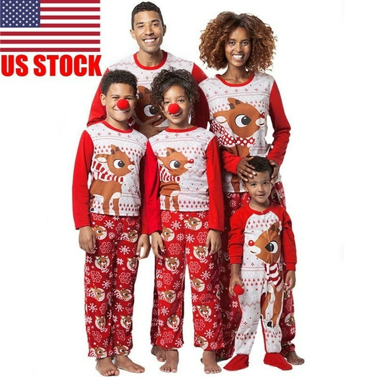 Christmas Family Matching Pajamas Set Adult Mens Womens Kids