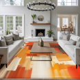 thumbnail image 4 of 6x9 Area Rugs for Living Room, Burnt Orange Brown Non Slip Area Rugs for Kitchen Bedroom Entryway, Farmhouse Ombre Abstract Mottled Art Washable Carpet Runner Rug Floor Mats for Bedroom Home Decor, 4 of 9
