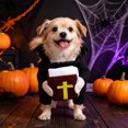 thumbnail image 6 of Funny Dog Priest Costume with Bible, Stand-Up Design For Pet Cosplay, Cute Photoshoot Pet Outfit for Cat Small Dog (1PC, L), 6 of 8