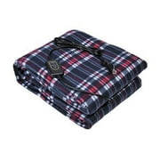 CozyBox Electric 12V Heated Fleece Car Plaid Blanket With Controller For Timer & Heat Levels Travel Blanket