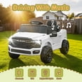 thumbnail image 3 of Xuanlur 12V Licensed Dodge RAM 3500 Ride on Toy for Kids, Toddler Ride on Truck with Remote Control, 2WD, Rear Shock Suspension, LED, Electric Car for Kids with Bluetooth, 3 Point Safety Belt (White), 3 of 7