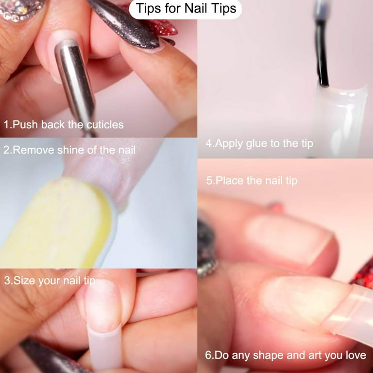 500pcs Fake Nails Coffin Nails Acrylic Nail Tips French Style Fake Nails Half Cover False Nail For Nail Diy Art 10 Sizes With Storage Walmart Com