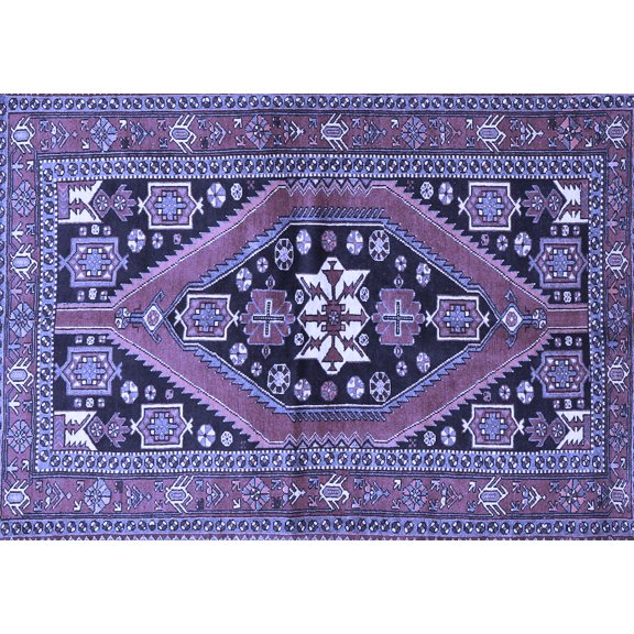 Ahgly Company Indoor Rectangle Persian Blue Traditional Area Rugs, 5' x 7'