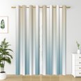 thumbnail image 7 of Nanqianyi Brown and Blue Ombre Blackout Curtains, White Stripe Gradient Color Thermal Insulation Window Drapes for Living Room, Bedroom, 2 Panels 52" Wx96" L, 7 of 7