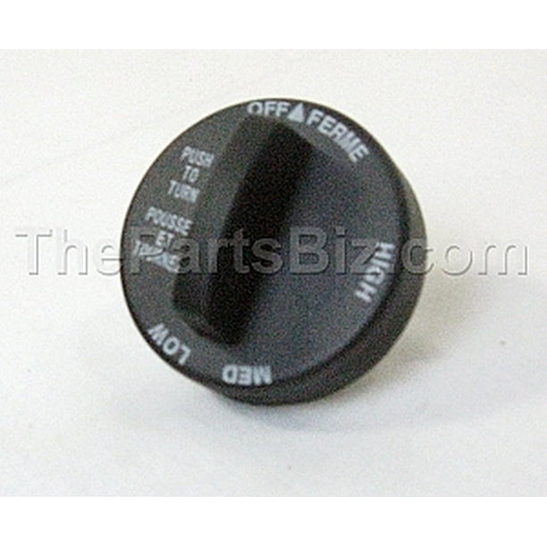 2" Black and White Plastic Control Knob for Ducane Brand Gas Grills