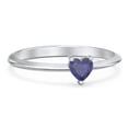 thumbnail image 1 of Bague Pierre de Naissance en Forme de Cœur - Saphir Bleu (Septembre), 1 of 6