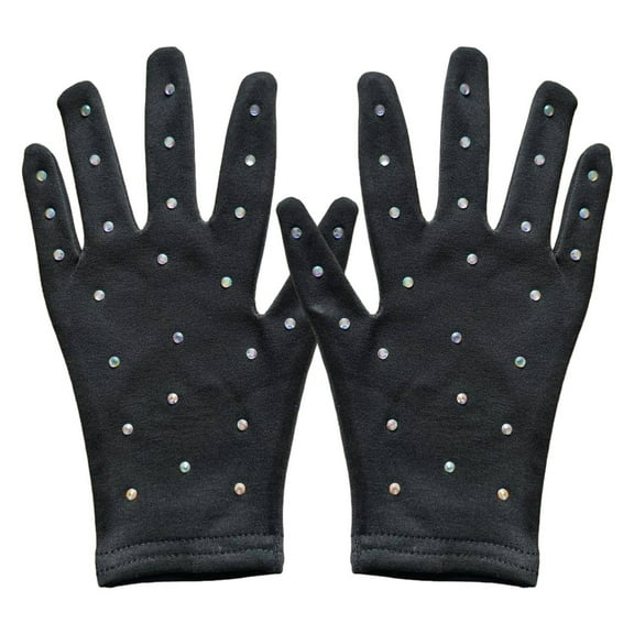 WEUVEB Party Gloves for Girl Skating Performance Gloves Black 1 Pair