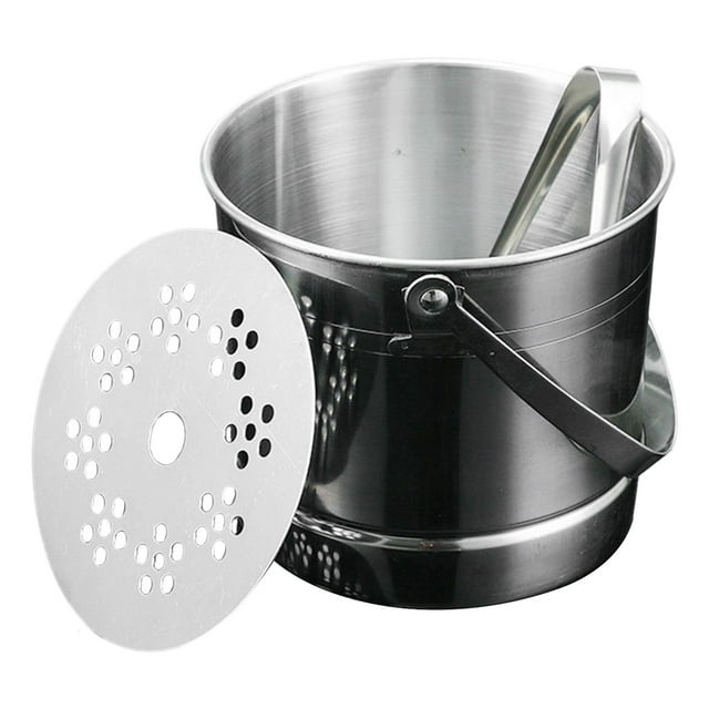 Cubitera de acero inoxidable de 1 clip para hielo con asa de transporte de 12,5 cm de altura para barbacoas, fiestas en y contenedor