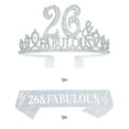 thumbnail image 3 of EBE EmmasbyEmma Silver 26th Birthday Party Pack for Women - Crown, Sash, Tiaras, Decorations, Favors & More!, 3 of 7
