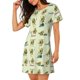 thumbnail image 2 of Fotbe Avocado for Exercise Bata de Dormir para Mujer con Estampado, Camisón de Algodón de Manga Corta, Ropa de Dormir Casual, 2 of 6