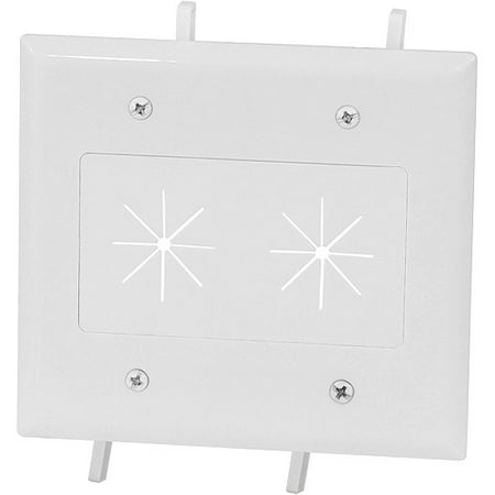 DataComm 45-0015-WH Cable Plate Flex Opening 2-G Easy Mount Series, White