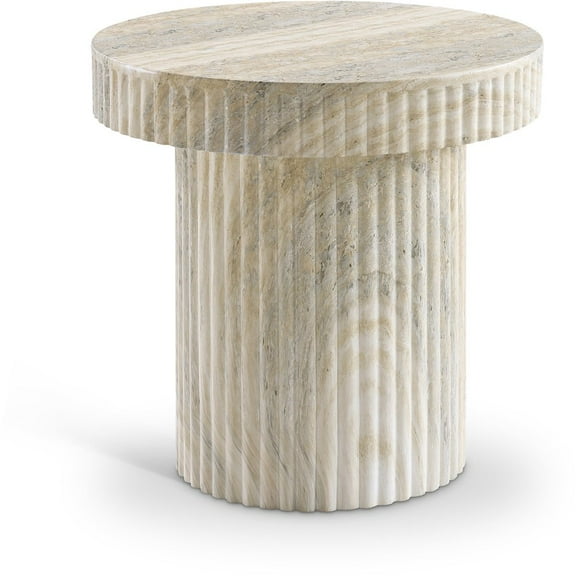 Meridian Furniture Legatto Travertine Indoor/Outdoor Concrete End Table