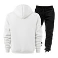 thumbnail image 3 of CCRFTGI Mens 2 Piece Sweatsuits Sets Fall Sports Zip Up Sweatshirts Sweatsuits Sets Vintage Hooded 2 Piece Set for Men with Pockets White M, 3 of 4