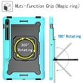 thumbnail image 4 of Kids Case for Samsung Galaxy Tab S8 Plus 2022/S7 FE 2021/S7 Plus 2020 12.4 inch Tablet with Screen Protector Film, Dteck 360 Degree Swivel Handle Grip Stand Rugged Shockproof Case,Mint/Black, 4 of 9