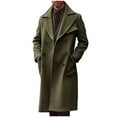 thumbnail image 1 of Lovzfmll Men's Wool Blend Overcoat Double Breasted Notched Lapel with Pockets Army Green, M, 1 of 5