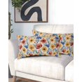 thumbnail image 2 of Spring Floral Pillow Covers King Size, Red Yellow Blue Summer Botanical Soft Bed Throw Pillowcases Breathable Cooling Long Lumbar Body Pillow Sham Cover for Bed Sofa 20''x40'', 2 of 7