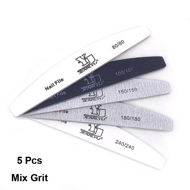 Juego de herramientas para manicura de limas de Color de mezcla de limas 80/100/150/180/240 GRT, Lima profesional de papel de lija para quitar cutículas