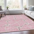thumbnail image 6 of HomeRoots 675394 8 x 10 ft. Pink, Ivory & Gray Geometric Transitional Washable Machine Made Rectangle Area Rug with UV Protection, 6 of 9