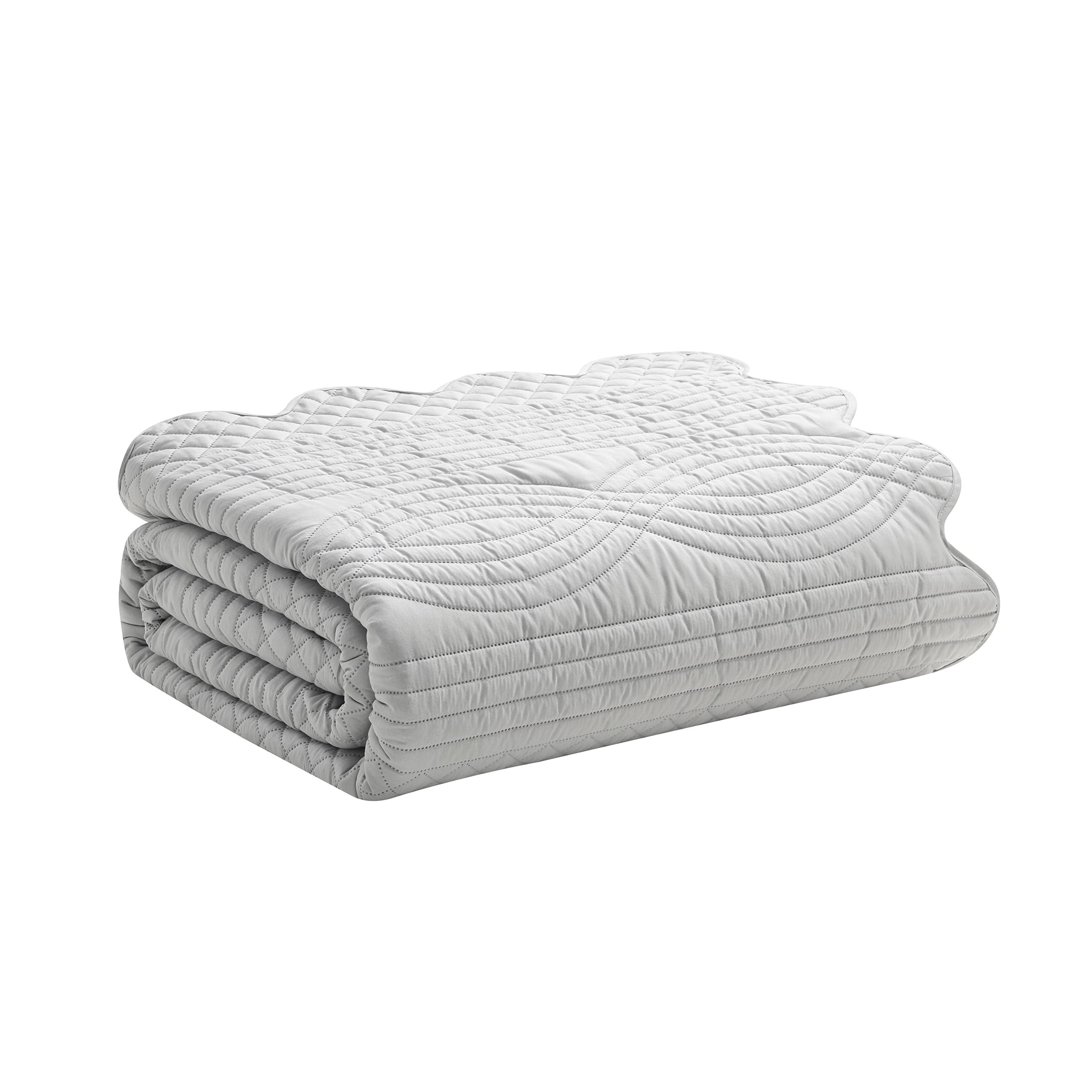 VCNY Home Grey Scallop 2-Piece Adult Microfiber Quilt Set, Twin