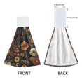 thumbnail image 3 of Yayeee Kitchen Hanging Hand Towels Set of 2 with Loop Bathroom Absorbent Tie Towel, Dark Floral Pattern, 3 of 7