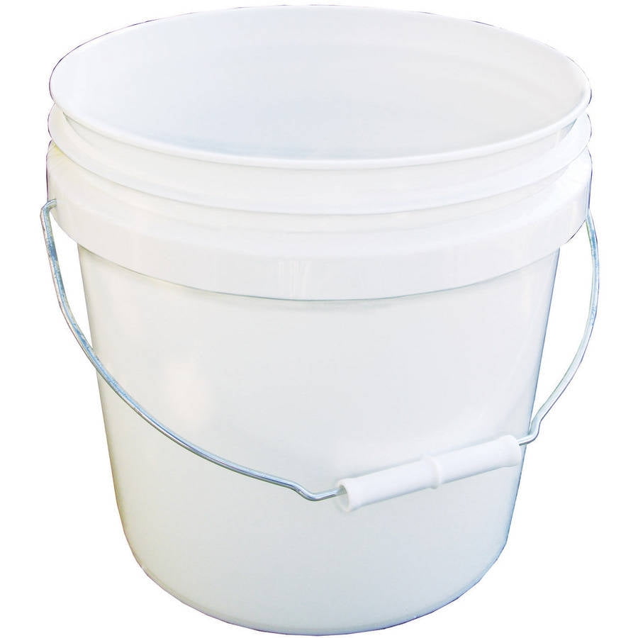 2 x 25L White Storage Bucket With Lid Moulded Handle Plastic Resealable Tamper 