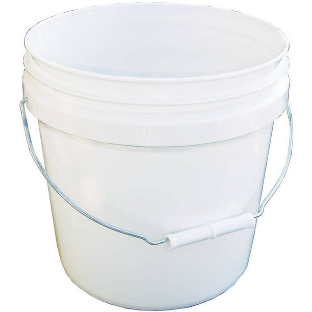 Encore Plastics 2 Gallon White Plastic Pail With Handle 20256201213