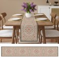 thumbnail image 6 of Bohemia Table Runner 90 Inches Long,Retro Farmhouse Ethnic Flowers Pattern Boho Cotton Linen Table Runners Dresser Scarves,Fabric Tabletop Scarf Furniture Cover for Home Dinner Party 13"x90", 6 of 9