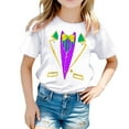thumbnail image 1 of AJIWYH Uniforme pour Filles, Chemise Décontractée Imprimée à Col Rond et Manches Courtes, Chemise Noire pour Filles de 8-9 Ans, Blanc, 1 of 4
