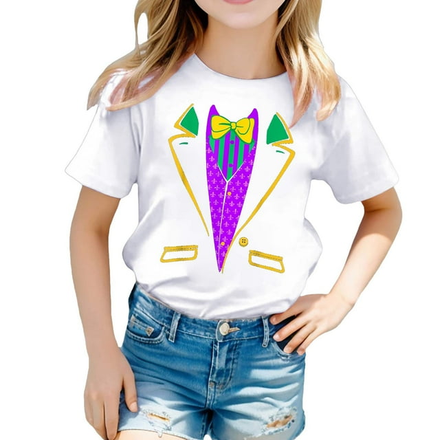 HNMKIU Chemise Décontractée Imprimée à Col Rond Manches Courtes pour Filles Tendance pour l'Été Tee-Shirt à la Mode pour un Usage Quotidien Haut Polyvalent pour Tenue Décontractée Élégante pour Filles