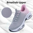 thumbnail image 4 of NRNHI Women's Slip On Walking Shoes Breathable Lightweight Tennis Gym Running Sneakers GreyPink Size 9, 4 of 6