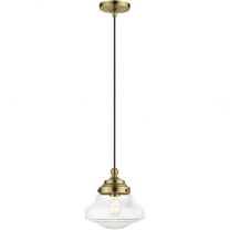 1 Light Mini Pendant in Nautical Style-15 inches Tall and 9 inches Wide-Antique Brass Finish Bailey Street Home 218-Bel-4828739