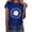Blue, variant on QENGING Summer Tops for Women 2023 Trendy O-Neck Print Short Sleeve T-shirt Tee Casual Loose Blouse Tee