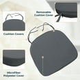 thumbnail image 2 of LeisureMod Memory Foam Chair Cushion Pads - Comfortable 15x15 Seat Cushions with Ties for Dining & Kitchen Chairs, Non Skid Design, Removable & Machine Washable Cover Set of 1 (Dark Grey), 2 of 8