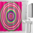 thumbnail image 4 of Abstract Rainbow Circle Fabric Shower Curtain Modern Art Rose Red Washable Shower Curtains for Bathroom, Waterproof Bath Curtain with Hooks Home Decor 72x72in, 4 of 8