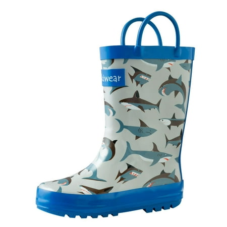Oakiwear Kids Rain Boots For Boys Girls Toddlers Children, Shark