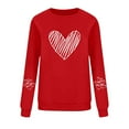 thumbnail image 4 of Enjoytime Valentine's Day Oversized Sweatshirt for Women Cute Heart Printed Long Sleeve Tops Casual Loose Crewneck Sweatshirts Red M, 4 of 7