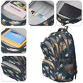thumbnail image 4 of Highland Cow and Flower Print Backpack for School, Cute School Bag with Adjustable Shoulder Straps and Padded Back, 16.9"x12.6"x5.9", 4 of 5