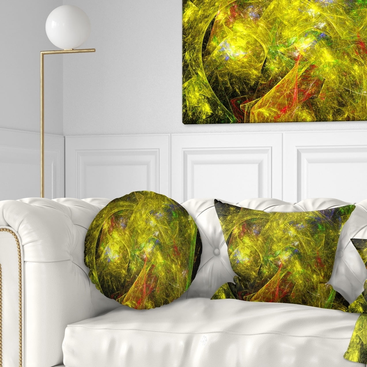 Design Art Designart Golden Mystic Psychedelic Texture Abstract Throw Pillow Walmart Com Walmart Com