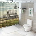 thumbnail image 7 of Creowell Barn Windmill Field Pretty Shower Curtain Set with Hooks 100% Polyester Fiber Washable Bathroom Decor Various Sizes 36x72, 7 of 7