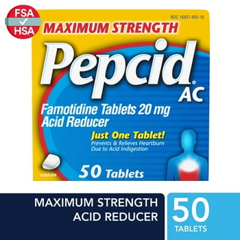Pepcid AC Maximum Strength for Heartburn Prevention & , 50 Ct