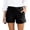 Black, variant on Women’s Linen Blend Rolled Hem Shorts, High Waist Straight Leg Casual Shorts for Office & Weekend, Navy/Black/Grey/White/Red/Yellow/Green/Khaki, S,M,L,XL,XXL