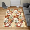 thumbnail image 2 of Floral Turkish Area Rug, Vintage Romantic Wildflowers in Various Kinds Doodle Drawing Style Love, Soft Carpet for Living Room Decor with Distressed Look, 2.6' x 5', Redwood White, by Ambesonne, 2 of 4