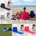 thumbnail image 5 of Colchoneta inflable plegable suave para la playa, cama de aire, colchón de viaje, silla, asiento para acampar, playa, ocio, tumbona, almohada para la espalda, cojín (azul marino) JFHHH pequeña, 5 of 5
