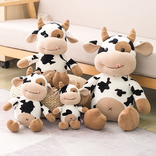 Juguete de vaca Yirtree, lindos animales de peluche de ganado, muñeco suave de ganado, regalo de cumpleaños para niños