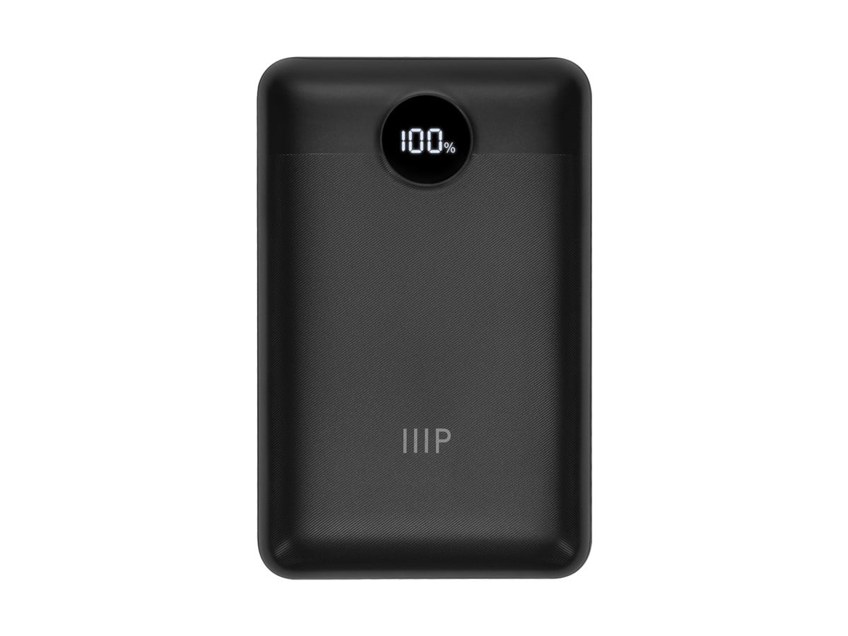 Monoprice Compact USB-C 20,000 mAh Power Bank with PD 20W and QC 3.0 Fast Charging, Built-In Digital LED Display, For 14 Pro Max, iPhone 14 Pro, AirPods, iPad, Samsung Galaxy S23, S23+, Ultra