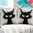 thumbnail image 1 of Streamlined Daily Black Line Fry Cats Pillow Cover Office Bedroom Pillow Cover Home Decoration, 1 of 6
